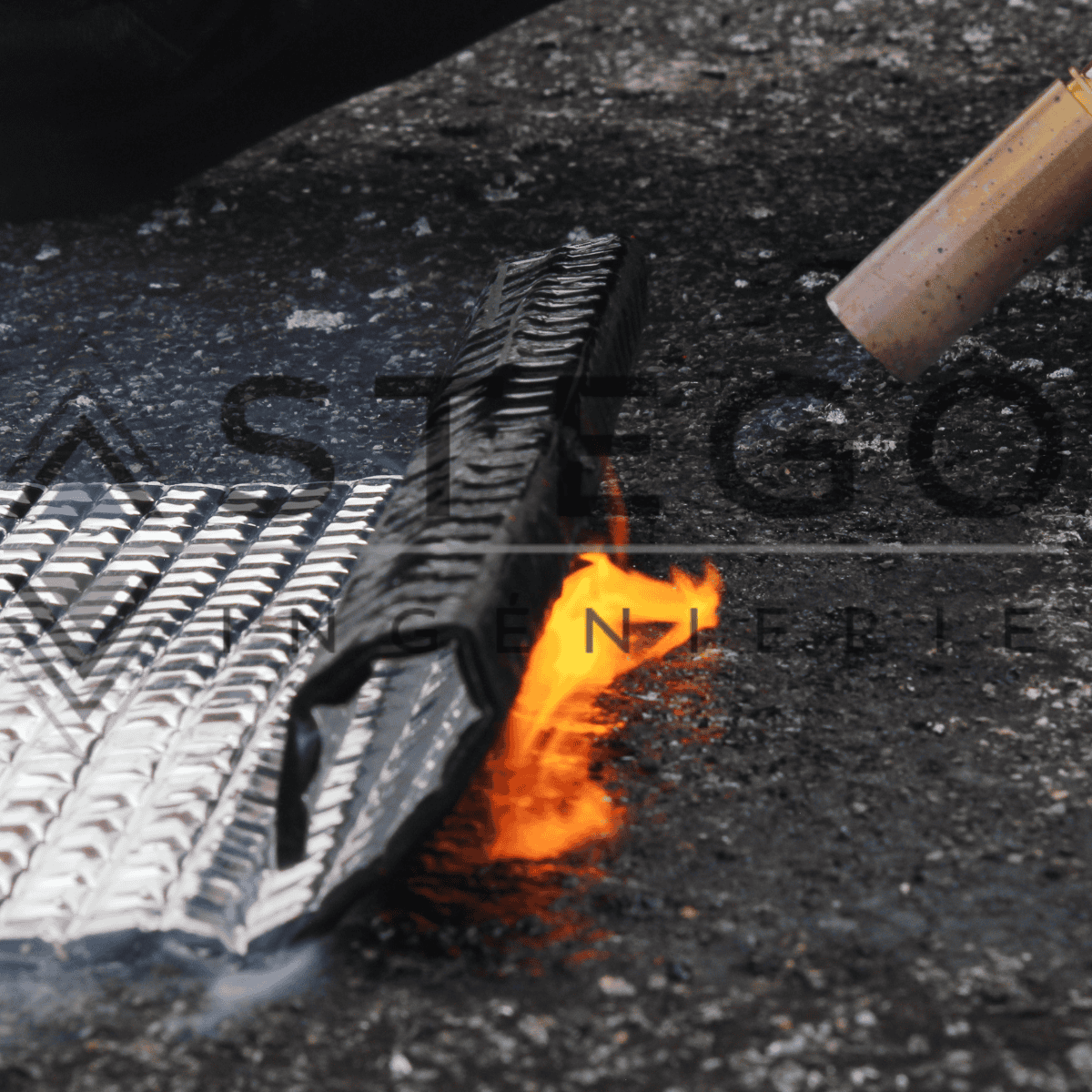 Sondage sur toiture avec support métallique